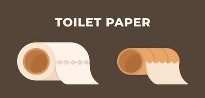 ilustração em vetor de papel higiênico isolado em um fundo marrom. limpeza no banheiro.
