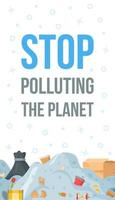 ilustração vetorial reciclar panfleto. pare de poluir o planeta. vetor