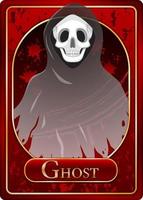 modelo de cartão de jogo de personagem fantasma assustador