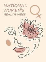 vetor de conceito de semana nacional de saúde feminina para web, app. evento no dia das mães para incentivar a saúde da mulher em maio.