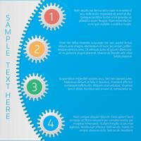 infográficos passo a passo em forma de engrenagens vetor