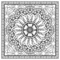 padrão circular em forma de mandala para henna, mehndi, tatuagem, decoração. ornamento decorativo em estilo oriental étnico. página do livro para colorir. vetor