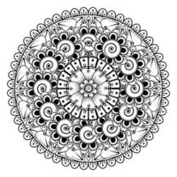 padrão circular em forma de mandala para henna, mehndi, tatuagem, decoração. ornamento decorativo em estilo oriental étnico. página do livro para colorir. vetor