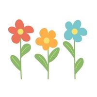 flores da primavera crescendo. ilustração vetorial simples em estilo cartoon vetor