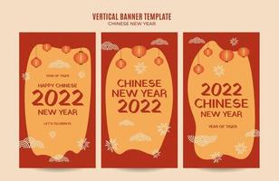 modelo de história do instagram de banner vertical do ano novo chinês 2022 vetor