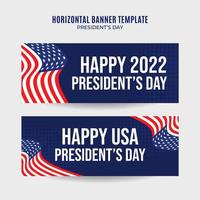 feliz dia dos presidentes nos estados unidos. feriado federal na América. comemorado em fevereiro. cartaz horizontal, banner, área de espaço e plano de fundo vetor