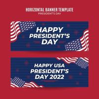 feliz dia dos presidentes nos estados unidos. feriado federal na América. comemorado em fevereiro. cartaz horizontal, banner, área de espaço e plano de fundo vetor