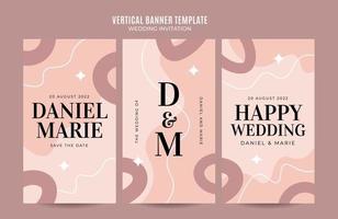 modelo de banner da web de convite de casamento de história do instagram elegância minimalista abstrata área de espaço embaçada vetor