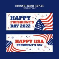 feliz dia dos presidentes nos estados unidos. feriado federal na América. comemorado em fevereiro. cartaz horizontal, banner, área de espaço e plano de fundo vetor