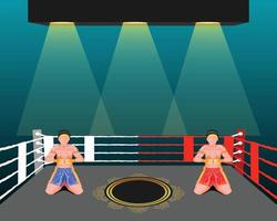 ilustração vetorial de boxe tailandês eps10 vetor