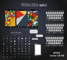 conjunto de fundo de design de material de interface do usuário vetor