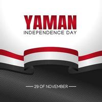 ilustração vetorial do dia da independência de yaman vetor