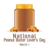 ilustração vetorial de dia nacional dos amantes de manteiga de amendoim vetor