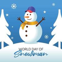 dia mundial da ilustração vetorial de boneco de neve vetor