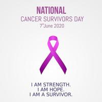 ilustração vetorial de dia nacional do sobrevivente de câncer vetor