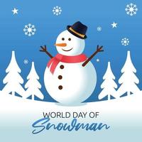 dia mundial da ilustração vetorial de boneco de neve vetor