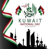 ilustração em vetor dia nacional do kuwait. tradução dia nacional do kuwait