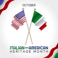 Itália - ilustração vetorial do mês do patrimônio americano vetor