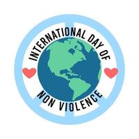 dia internacional da ilustração vetorial de não violência vetor