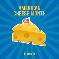 ilustração vetorial de mês de queijo americano vetor