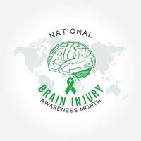 ilustração em vetor mês nacional de conscientização de lesão cerebral