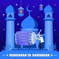 ilustração vetorial gráfico personagem de desenho animado do ramadan kareem vetor