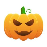 ilustração em vetor isolado bonito abóbora halloween. ilustração realista de lanterna jack assustador. decoração assustadora para festa de halloween em fundo branco. abóbora esculpida laranja para 31 de outubro.