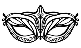 máscara de carnaval isolada no fundo branco. ilustração vetorial de máscara de elegância de carnaval veneziano. vetor