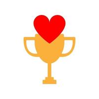 design de ícone de logotipo de troféu de amor vetor