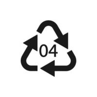 símbolo do código de reciclagem pe-ld 04. sinal de polietileno de baixa densidade de vetor de reciclagem de plástico.