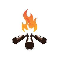 logotipo de vetor de fogueira de acampamento