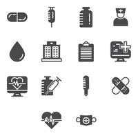 Conjunto de ícones de médicos e de saúde. vetor