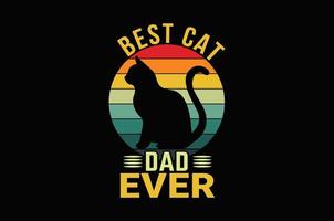 melhor design de camiseta de pai de gato vetor