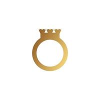 ícone do logotipo do anel de casamento de ouro do vetor. para modelo de negócios ou empresa vetor