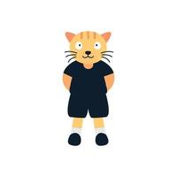 ilustração gato bonito dos desenhos animados gatinho gatinho ficar imagem de vetor de ícone de logotipo plano