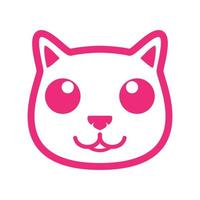 linhas logotipo bonito dos desenhos animados de urso de cabeça rosa, símbolo, ícone, vetor, gráfico, design, ilustração, ideia, criativo vetor