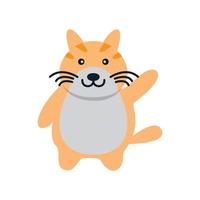 gato ou gatinho ou gatinho ou gatinho ou animal de estimação sorriem vetor de ilustração de ícone de logotipo fofo