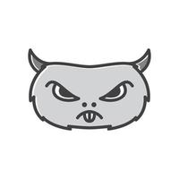 ilustração de design de logotipo de rosto irritado de desenho de cabeça de hamster vetor