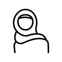ícone de linha de mulheres muçulmanas. adequado para o símbolo da religião islâmica. design simples editável. vetor de modelo de design