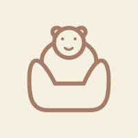 sofá urso linha logotipo símbolo ícone vetor design gráfico ilustração