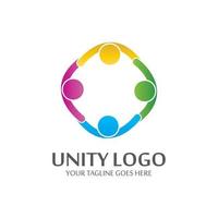 modelo de vetor de ícone de logotipo de conceito de unidade colorida