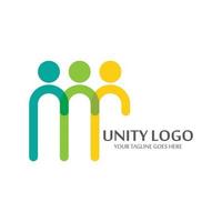 modelo de vetor de ícone de logotipo de conceito de unidade colorida