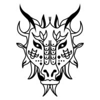signo de zodíaco chinês de cabeça de dragão estilizado. vetor