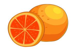 laranja madura fresca realista isolada no fundo branco - vetor