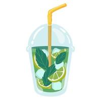 Mojito. ilustração em aquarela de coquetéis. mão desenhada plana isplated em branco vetor