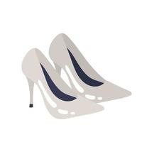 ícone de sapatos femininos. contorno de sapato de salto alto senhora. ilustração vetorial isolada no branco. vetor