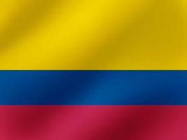 ilustração ondulada realista vetorial do design da bandeira da colômbia vetor