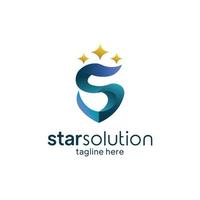 vetor de logotipo de letra criativa, estrela de solução, logotipo de estrela de resolução de problemas para logotipo de negócios.