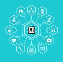 AI Artificial intelligence Technology for Healthcare and medical ícone e elemento de design vetor