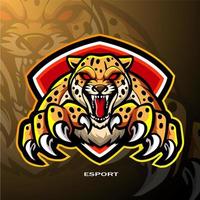 design do logotipo do mascote cheetah esport vetor
